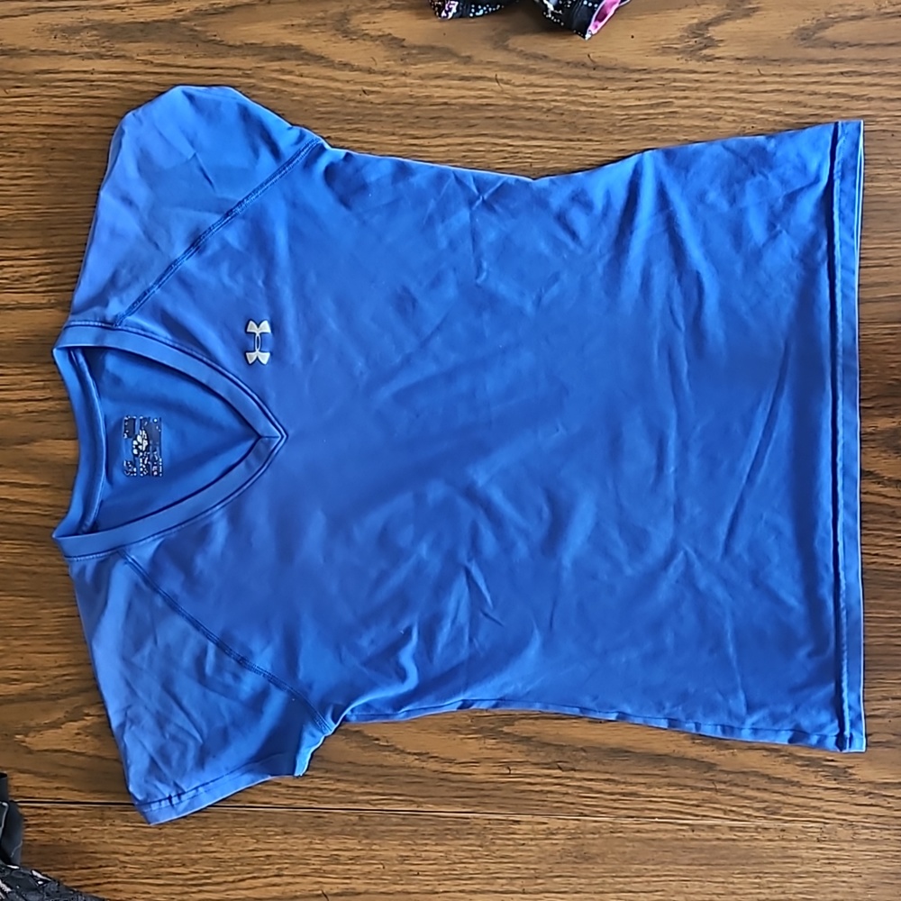Under Armor V-neck T-shirt Blue Med